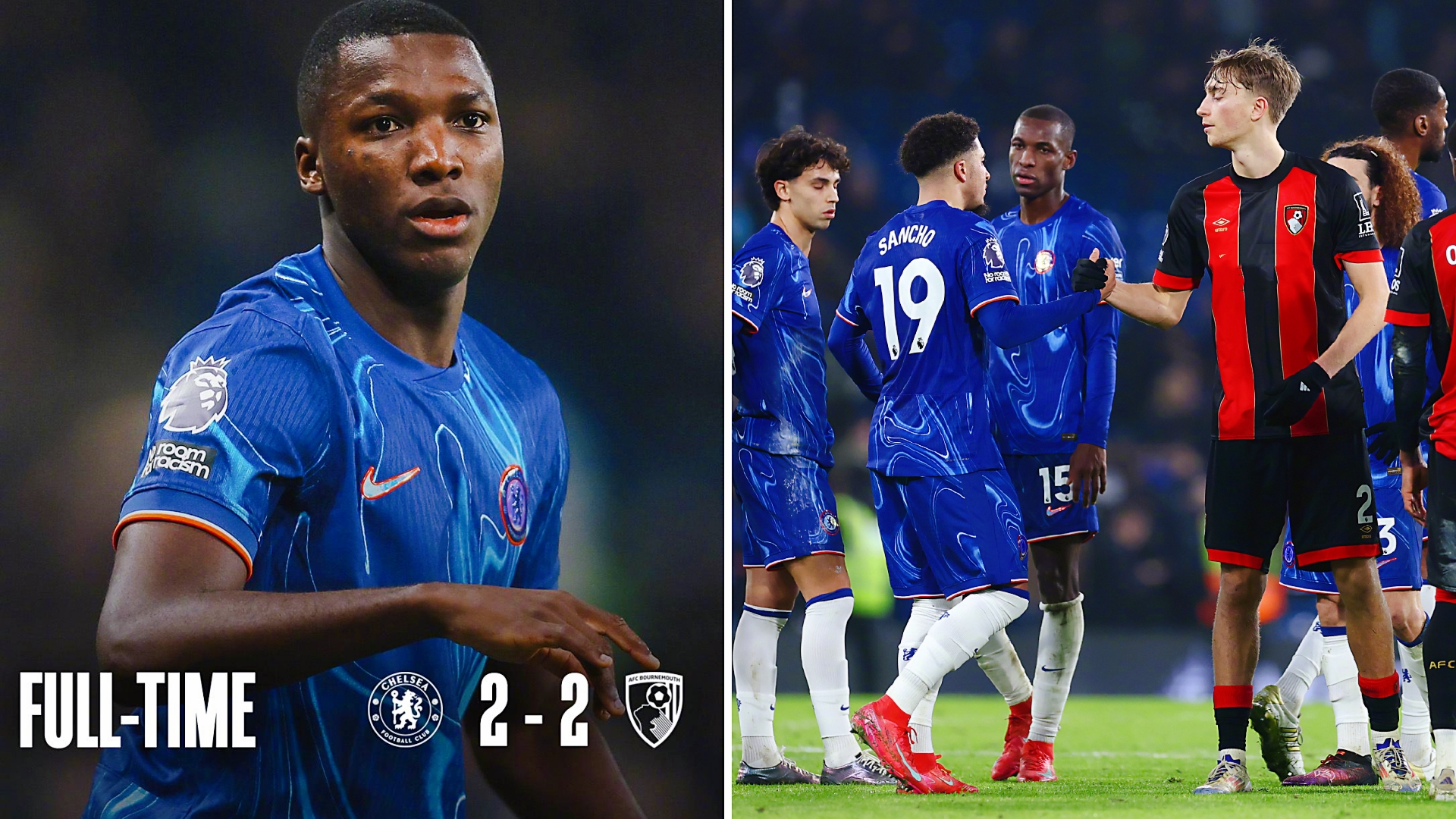 切尔西客场不敌伯恩茅斯，遭遇两连败